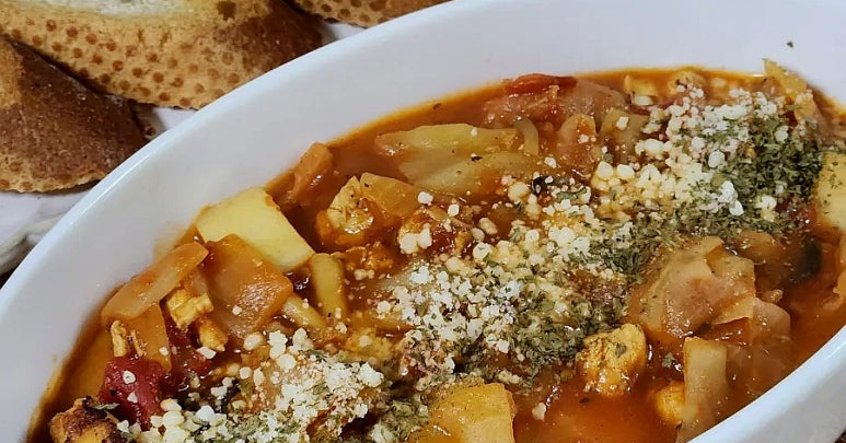 Diæt heksesuppe (tomat- og kyllingebrystsuppe)